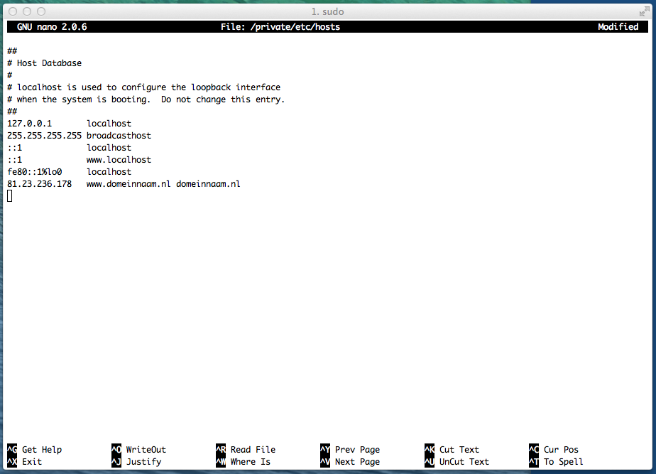 OSX MAC host file screen example 2